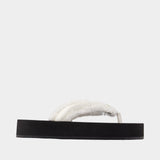 Sandales Jet Lag Micro - Balenciaga - Satin - Blanc