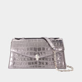 Pochette Skull Top Handle - Alexander McQueen - Cuir - Argenté