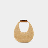 Sac Porté Épaule Moon - Staud - Raphia - Neutre