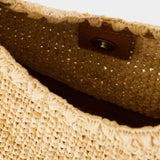 Sac Porté Épaule Moon - Staud - Raphia - Neutre