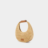 Sac Porté Épaule Moon - Staud - Raphia - Neutre