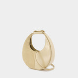 Sac À Main Mini Moon Split - Staud - Cuir - Beige