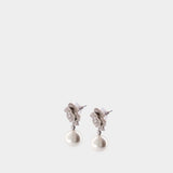 Boucles D'oreilles Mini Flower - SELF PORTRAIT - Perles - Argenté