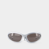Lunettes De Soleil Bb0251s - Balenciaga - Acétate - Argenté