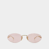 Lunettes De Soleil Gg1922s - Gucci - Métal - Rose