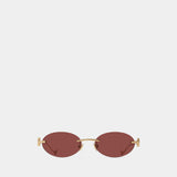 Lunettes De Soleil Vg0032s - Valentino - Métal - Doré