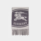 Écharpe Mu Knight St To Chck - Burberry - Cachemire - Gris