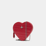 Sac À Bandoulière Heart - Vivienne Westwood - Cuir - Rouge