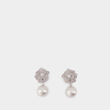 Boucles D'oreilles Mini Flower - SELF PORTRAIT - Perles - Argenté