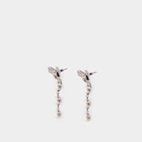 Boucles D'oreilles Bow Droplet - SELF PORTRAIT - Perles - Argenté