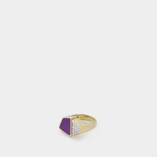 Bague Esteve en or 9 ct, améthyste et diamants