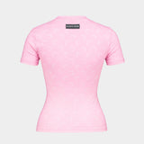T-Shirt Faded Moon Ss Baby - Marine Serre - Coton - Rose