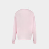 Sweatshirt Basic Longsleeve Crab - Ganni - Coton - Rose