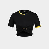 T Shirt Barocco - Versace - Coton - Noir