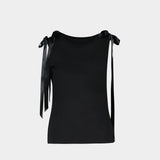 Tank Top Bow Ribbon Tail - Simone Rocha - Synthétique - Noir
