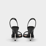 Sandales en Cuir Noir et Argenté