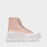 Sneakers Tread Slick en Cuir Rose