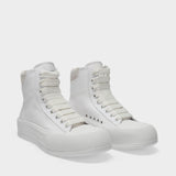 Baskets Deck en Toile Blanche