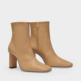Bottines Joan Le Carré en Cuir Beige