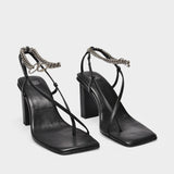 Sandales Shake The Chains en Cuir Noir