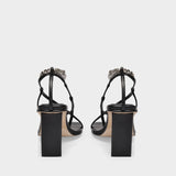 Sandales Shake The Chains en Cuir Noir