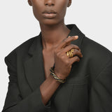 Bague Asclepios en Métal Doré