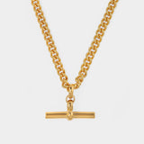 Collier Gold T Bar en Plaqué Or