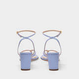 Sandales Ficelle en Cuir Vernis Bleu