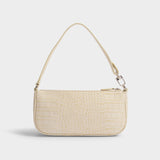 Sac Hobo Rachel - By Far - Cuir Embossé Croco - Crème