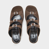 Sandales Chaka en Cuir Velours Marron