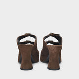 Sandales Chaka en Cuir Velours Marron