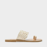 Sandales Thalia Woven en Cuir Blanc