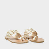Sandales Thalia Woven en Cuir Blanc