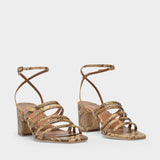 Sandales Carla Sandal 70 en Cuir Imprimé Miele
