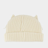 Bonnet Chunky Ears - Charles Jeffrey Loverboy - Laine - Blanc
