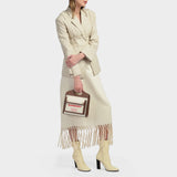 Bottes Hautes Lesly Bicolore en Cuir Beige et Noir