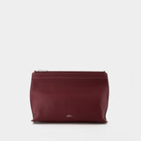 Pochette Le Neige Clou - A.P.C. - Cuir - Bordeaux