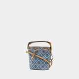 Sac À Main T-Monogram Mini - Tory Burch - Cuir - Bleu