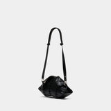 Pochette Manta - Alexander McQueen - Cuir - Noir