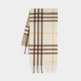 Écharpe Mu 168x30 Giant Check - Burberry - Cachemire - Beige