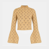 Hoodie Fluffy Moon High Neck - Marine Serre - Coton - Beige