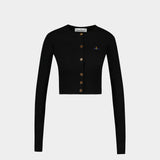 Cardigan Bea Cropped - Vivienne Westwood - Coton - Noir