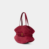 Sac Porté Épaule Shuffle Medium - Balmain - Cuir - Rouge