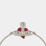 Bracelet New Diamante Heart - Vivienne Westwood - Métal - Rouge