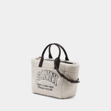 Cabas Small Easy Shopper - Ganni - Synthétique - Blanc