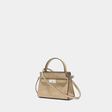 Sac À Main Lee Radziwill Petite Double - Tory Burch - Cuir - Beige