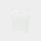 T-Shirt Cropped Rib - Vivienne Westwood - Coton - Blanc