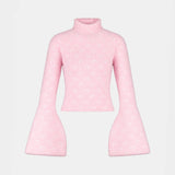Hoodie Fluffy Moon High Neck - Marine Serre - Coton - Rose