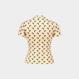 T-Shirt Moon Pompons Ss Crewneck - Marine Serre - Coton - Beige