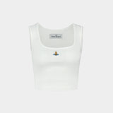 T-Shirt Cropped Rib - Vivienne Westwood - Coton - Blanc